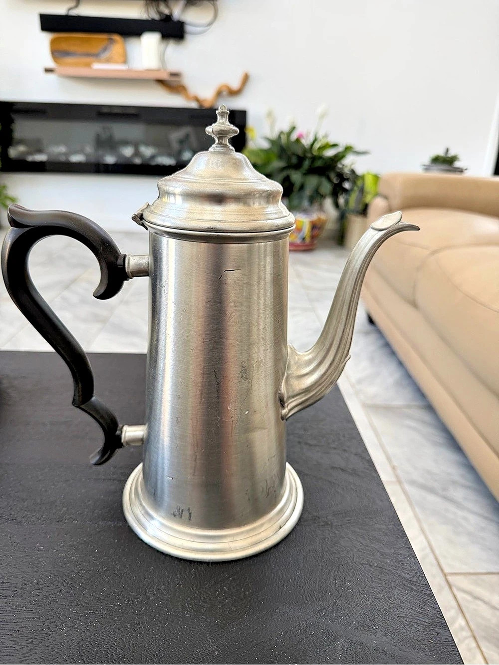 English Pewter Leonard Coffee Pot Pewter Coffee Pot in Silver